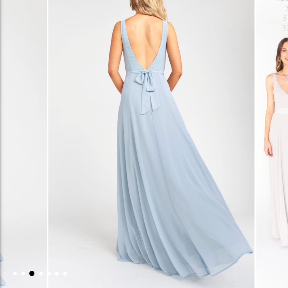 Show Me your MuMu Jenn Maxi Dress Steel Blue Chif - Picture 3 of 6